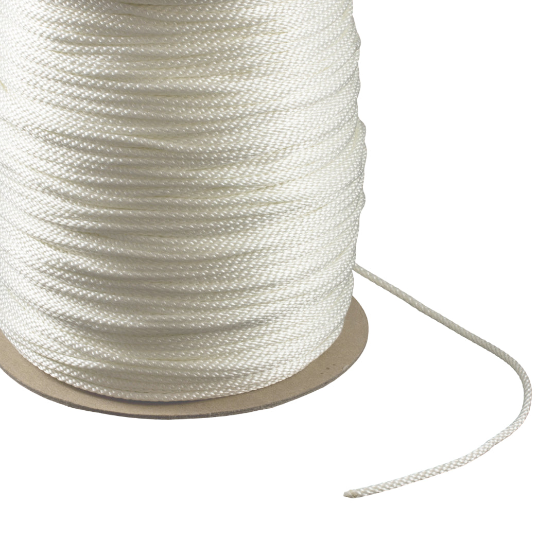 1/8" (#4) White Nylon Diamond Braid Cord