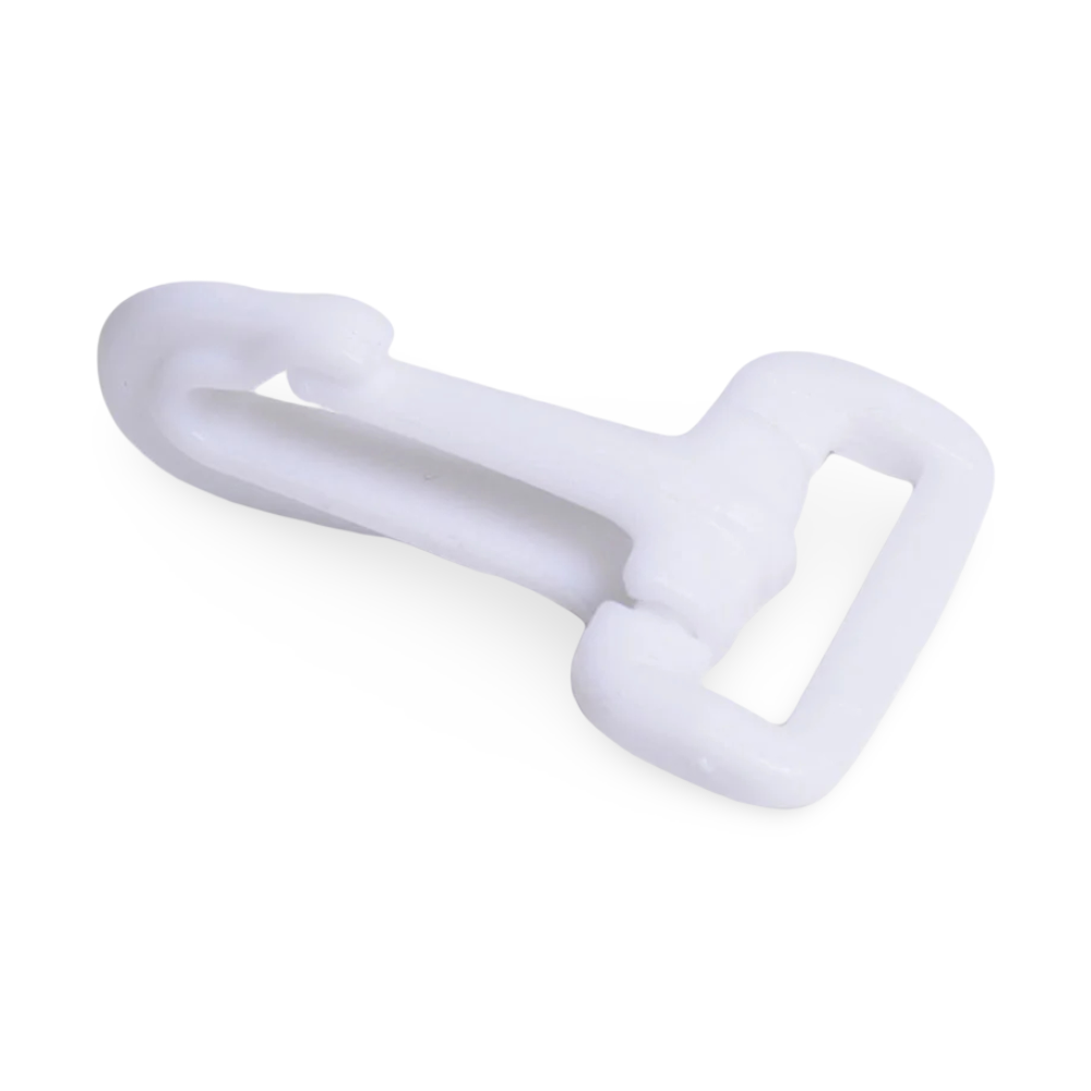 1" White Nylon Standard Snap Hook