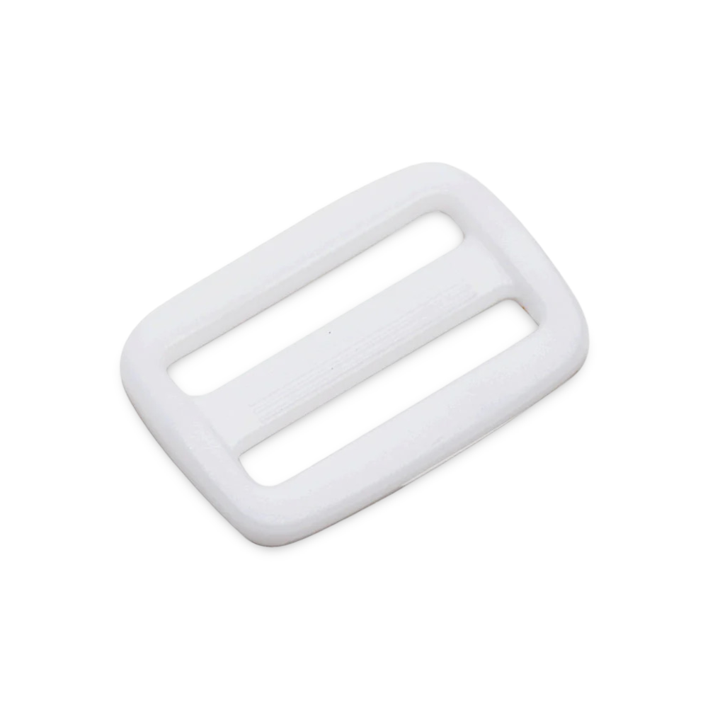 1" White Nylon 3-Bar Webbing Slide