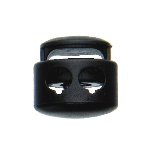 CL 643 Black ABS Short Barrel Double Hole Cord Lock