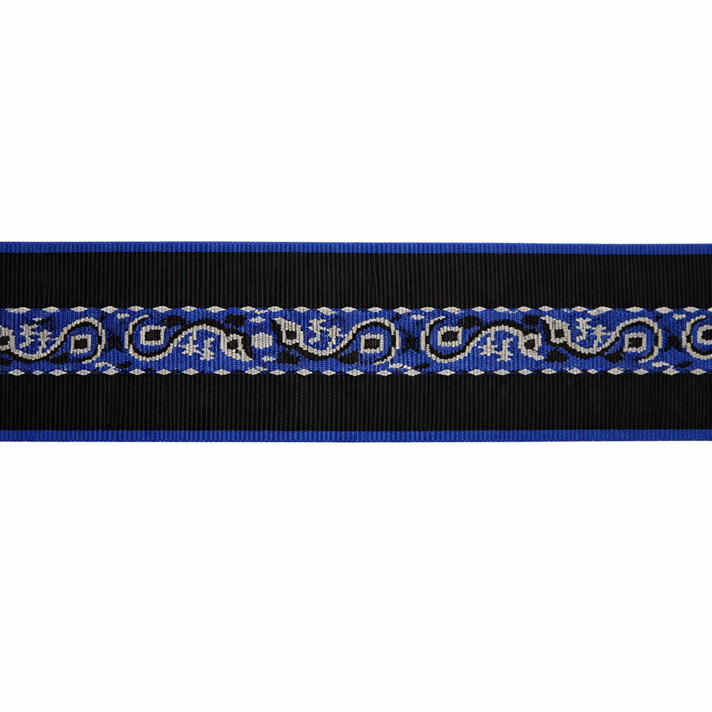 "Royal Gecko" Polyester Tubular Jacquard Webbing