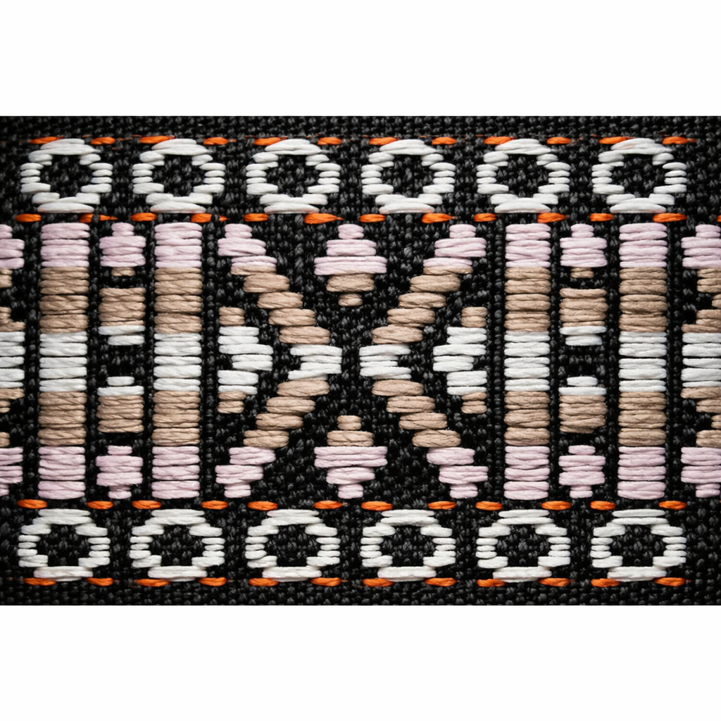 1.75 mm "Pink Track" Polyester Jacquard Webbing
