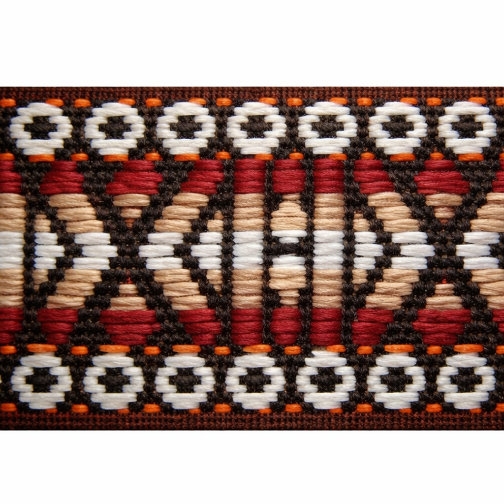 1.75 mm "Burgundy Track" Polyester Jacquard Webbing