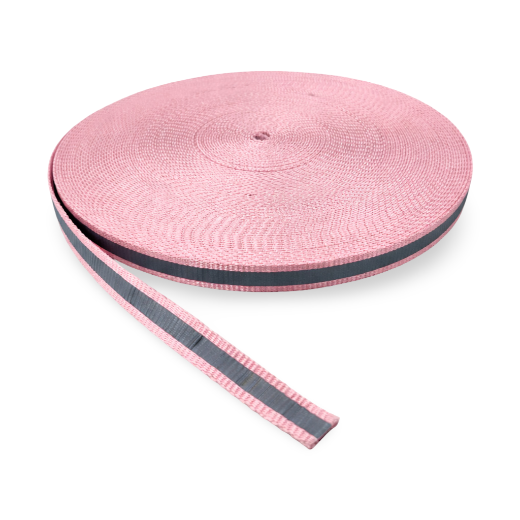 1.75 mm Pink Nylon Reflective Webbing