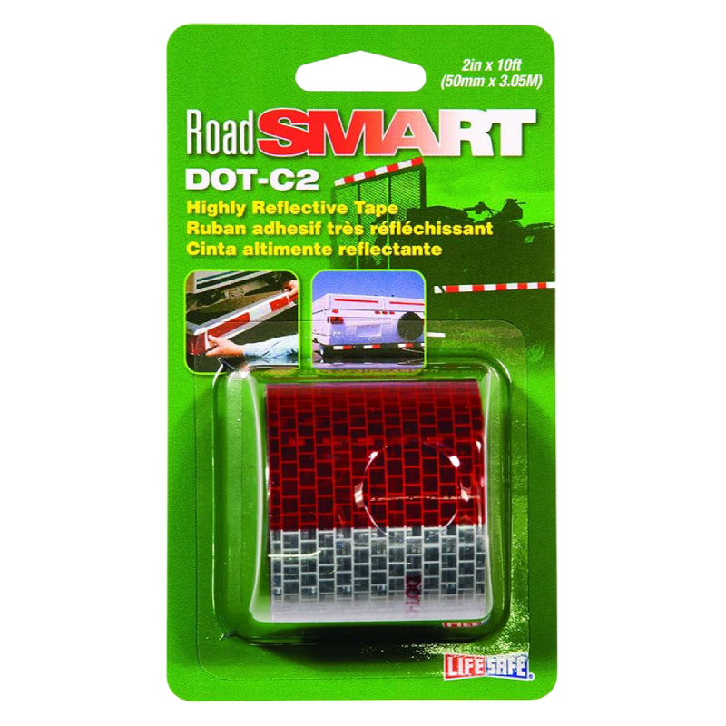 2" RoadSmart DOT-C2 Red/Silver Reflective Tape