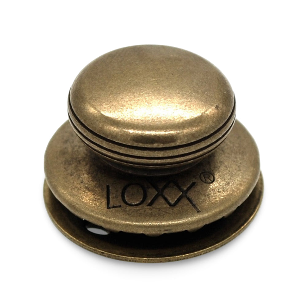 LOXX® "Pull-It-Up" Fastener Antique Brass Smooth Large Head Button