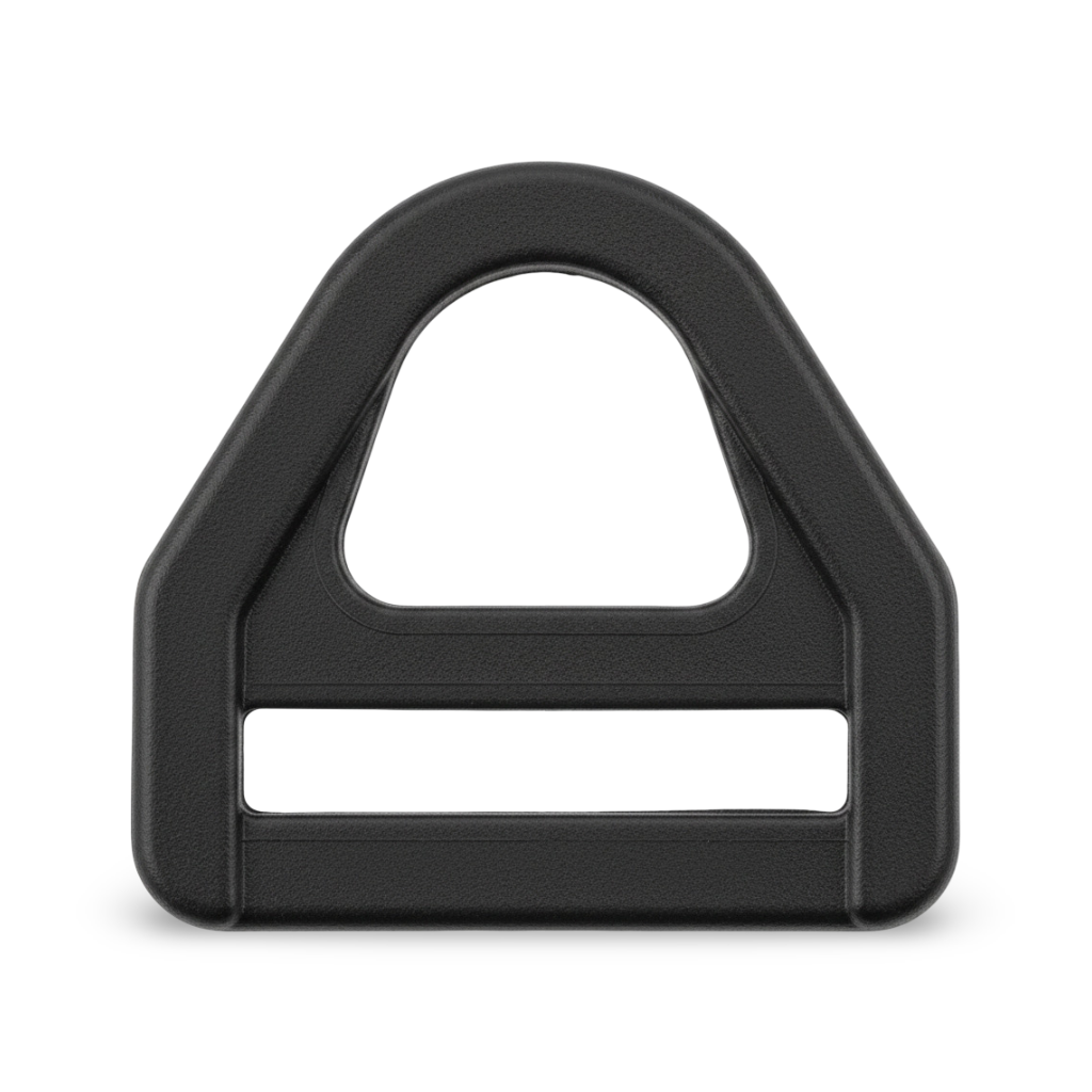 Black Acetal Closed 6-Angle Double Bar Webbing Ring