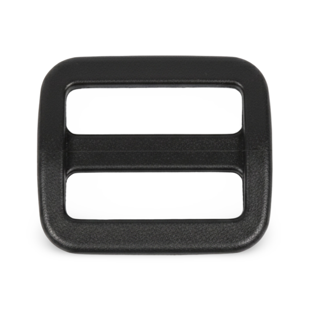 Black Acetal Square Wide-Mouth 3-Bar Webbing Slide