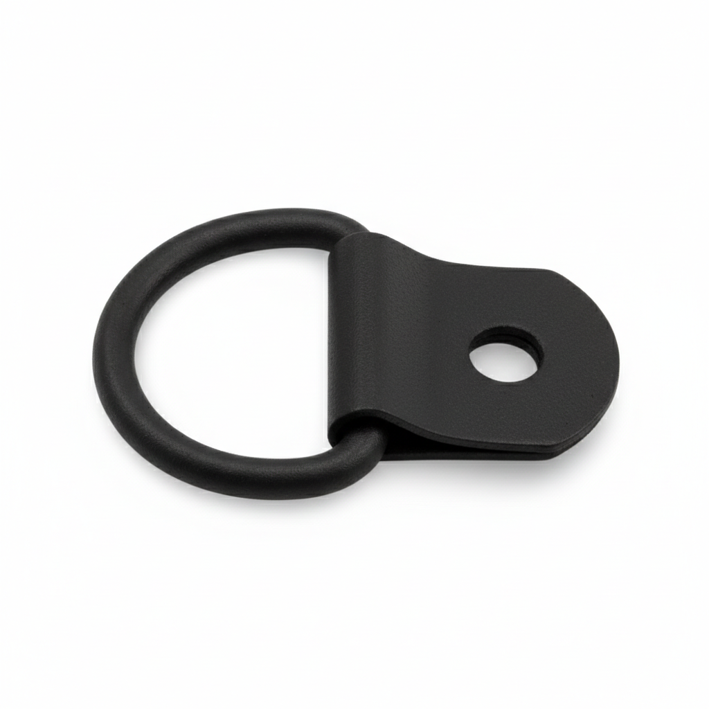 3/4" Black Powder-Coated Steel D-Ring and Clip