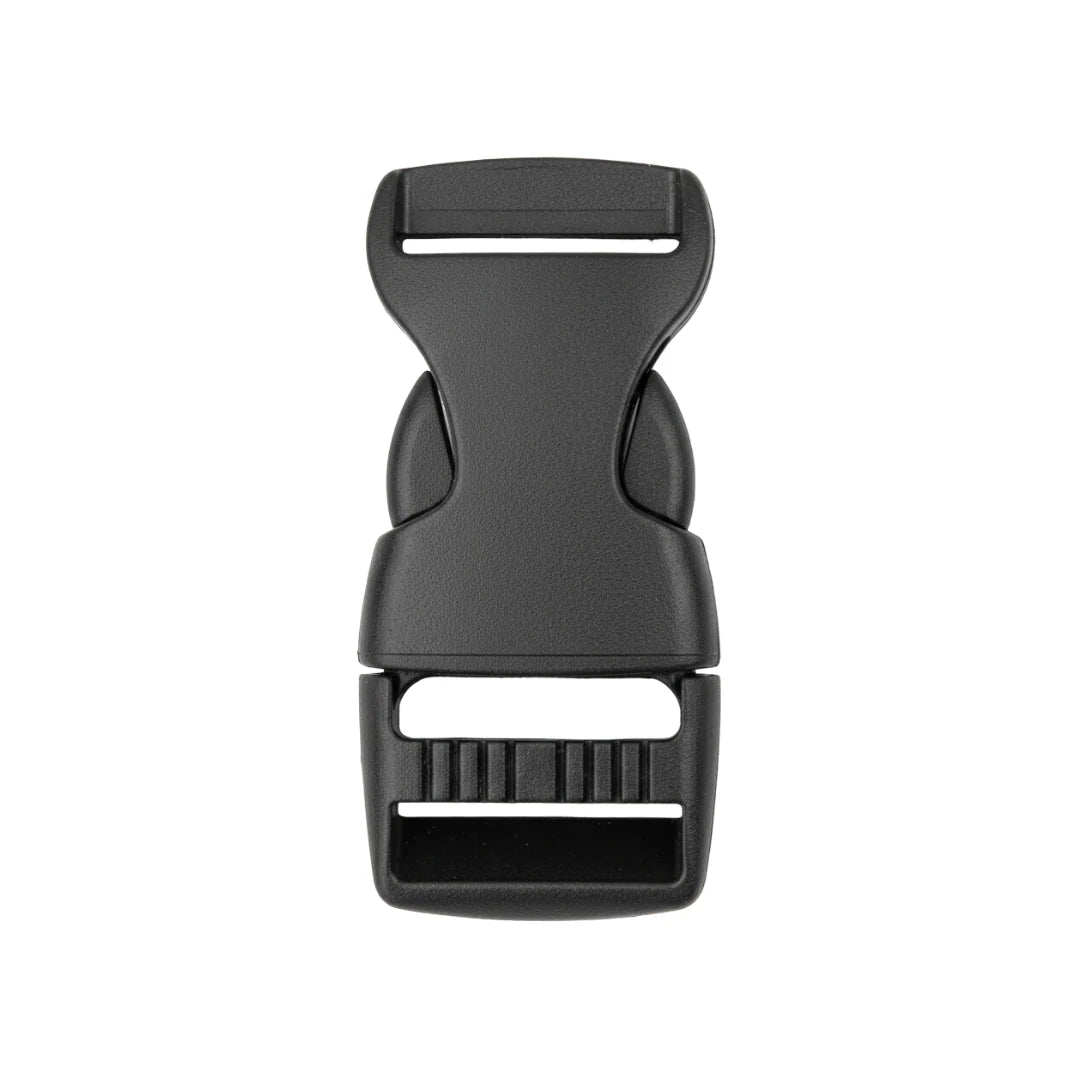 Black Euro-Style Single Adjustable Side Release Webbing Buckle