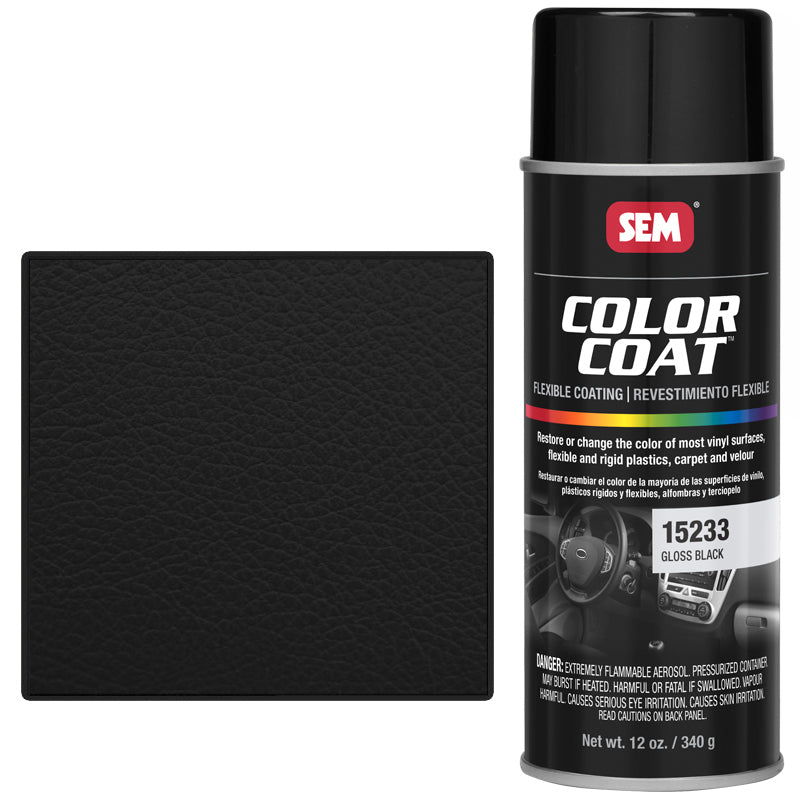 SEM Vinyl Coat spray gloss black for vinyl restoration