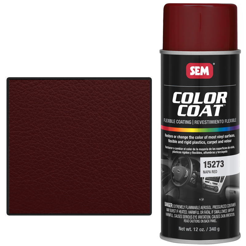 SEM Vinyl Coat spray napa red for vinyl restoration