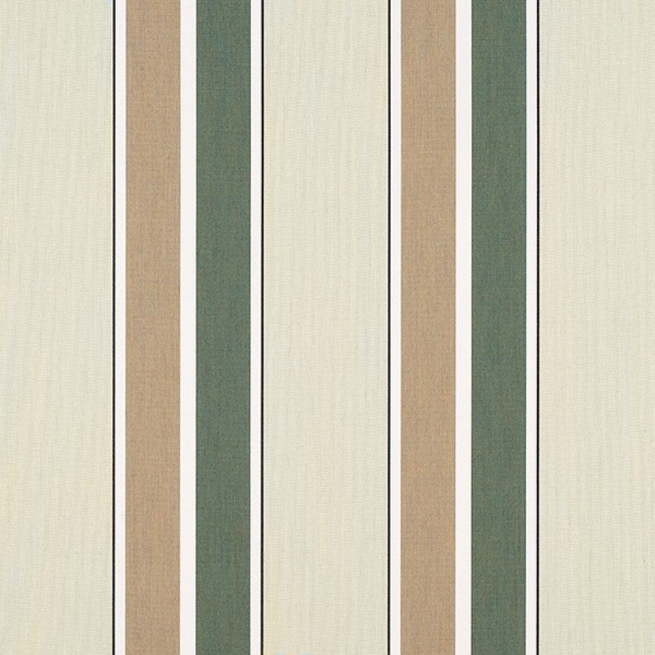 46" Sunbrella® Fern/Heather Beige Block Stripe (4959-0000) Awning/Marine Fabric