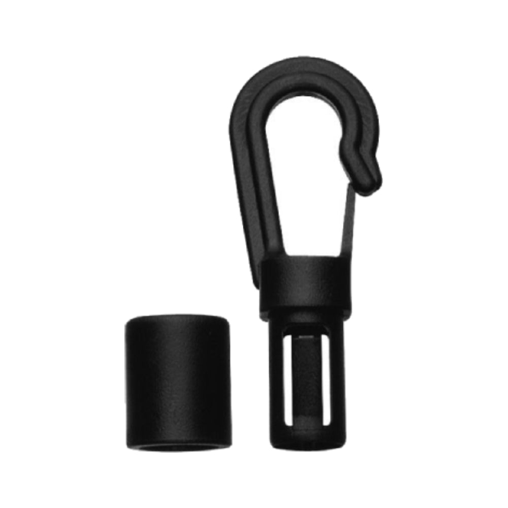 1/4" (#8) Black Plastic Shock Cord Hook