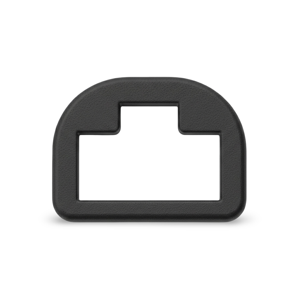 1" Black Acetal Square Notched D-Ring