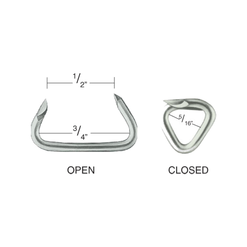 3/4" Steel Upholstery Hog Ring Clamps