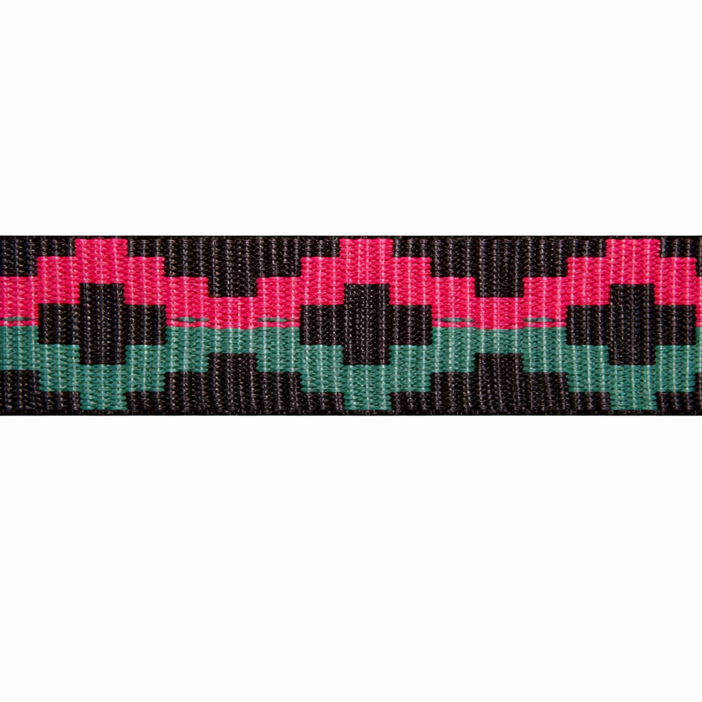 1.35 mm "Burgundy/Pine" Polyester Jacquard Webbing
