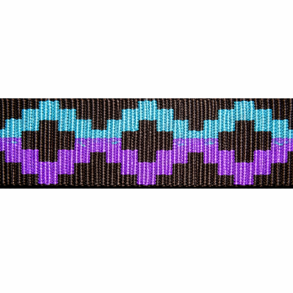 1.75 mm "Purple/Teal" Polyester Jacquard Webbing