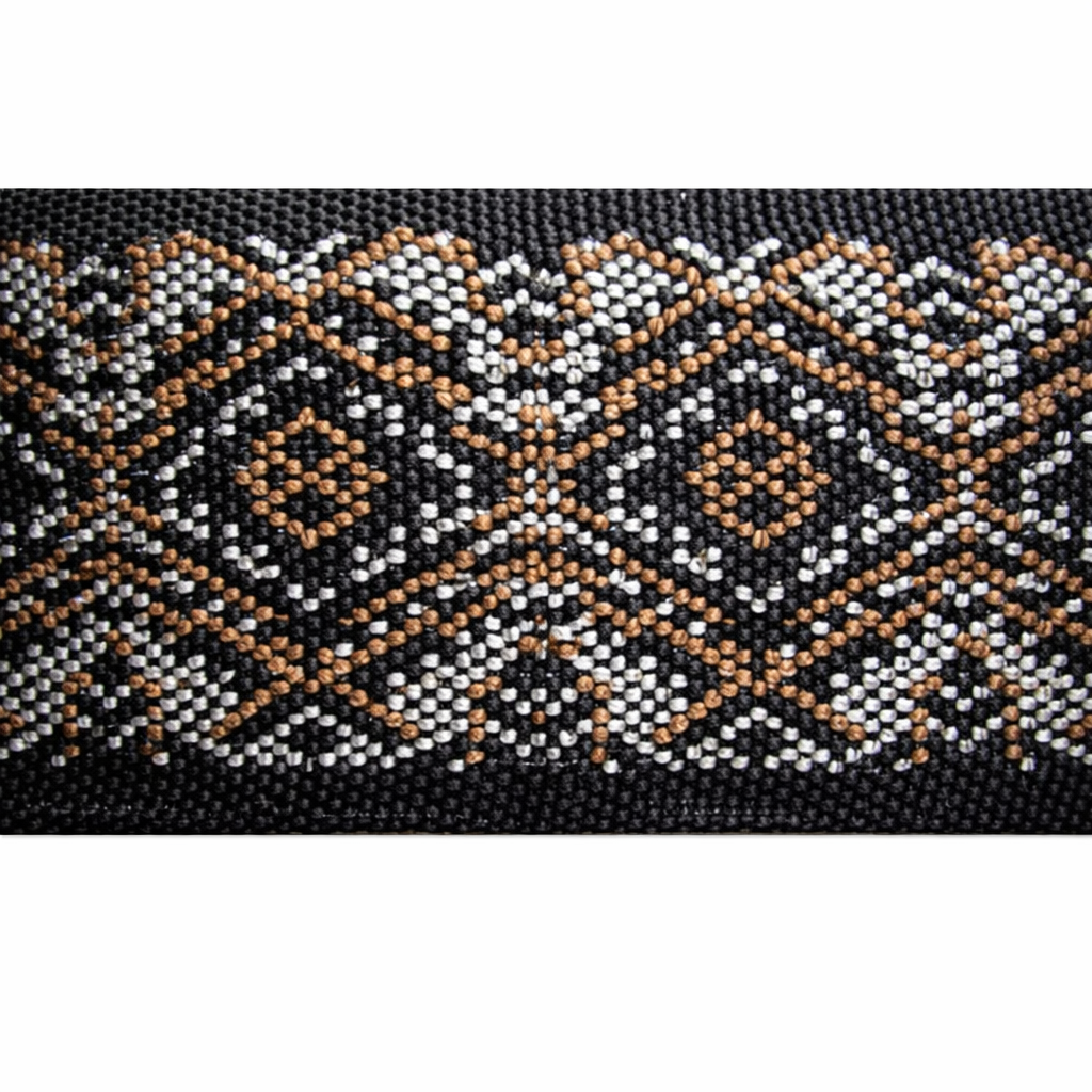 "Tan Tapestry" Polyester Tubular Jacquard Webbing