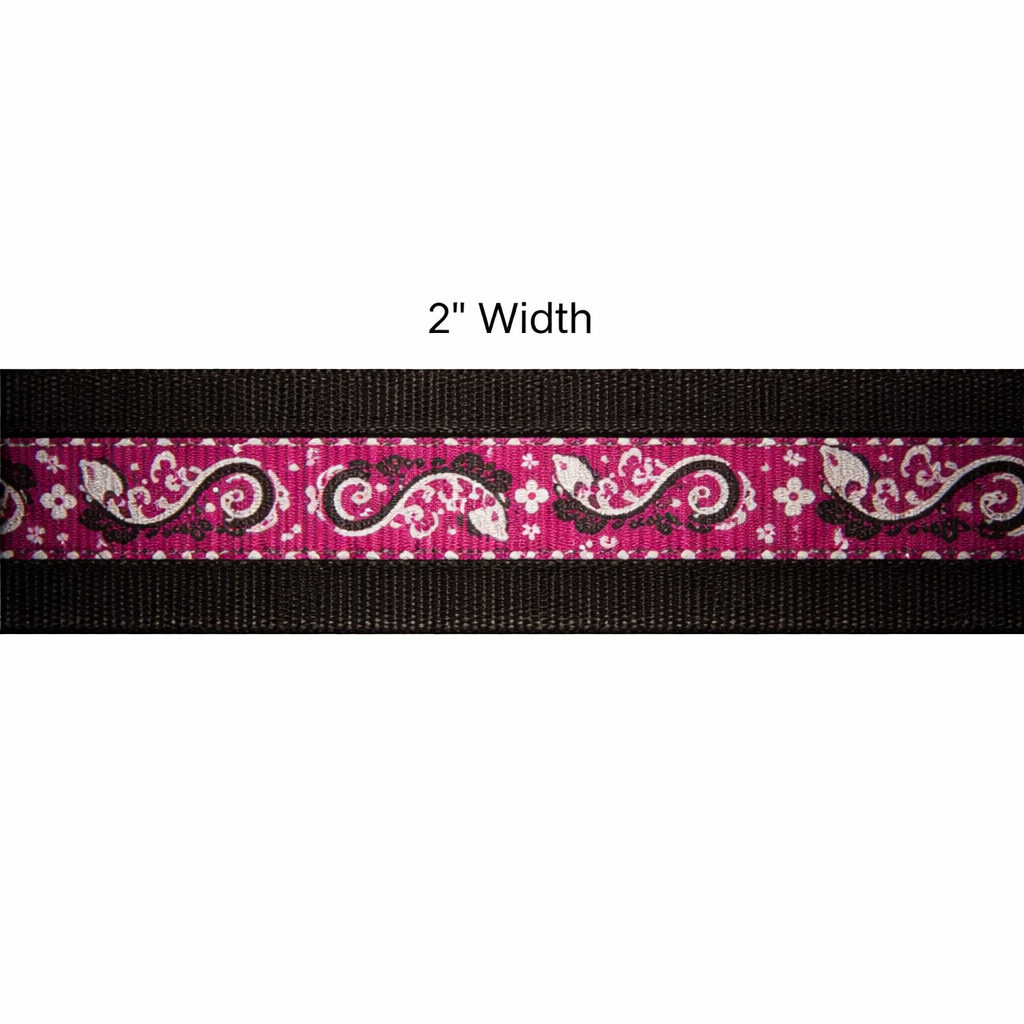 "Burgundy Gecko" Polyester Tubular Jacquard Webbing