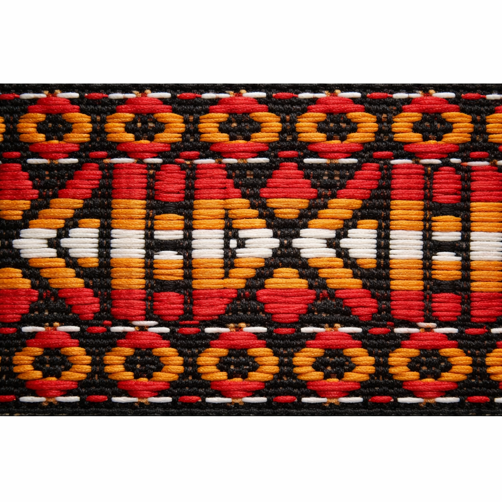 1.75 mm "Orange Track" Polyester Jacquard Webbing