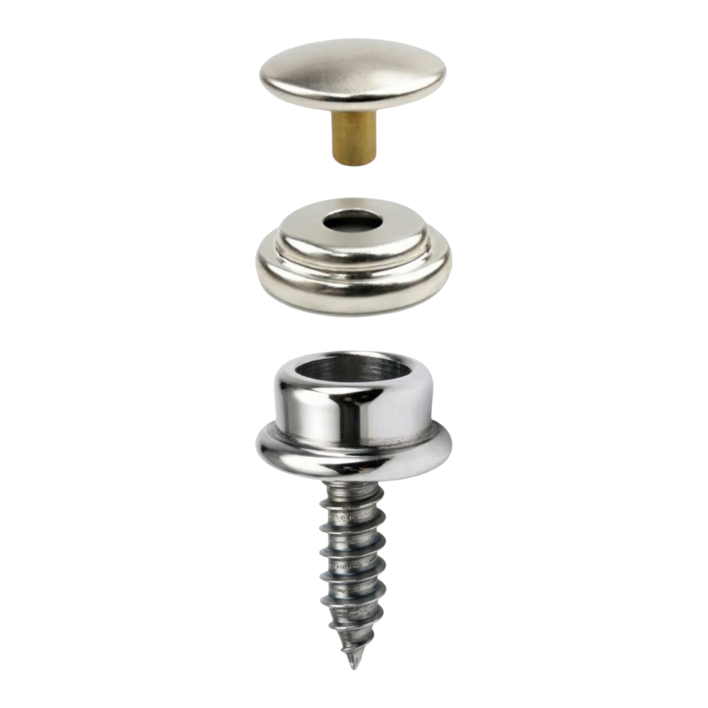DOT® Line 24 (5/8") Nickel-Plated Brass Canvas-to-Surface Snap Fastener Set