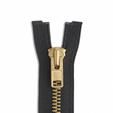 12" YKK® #10 Brass Separating Zipper