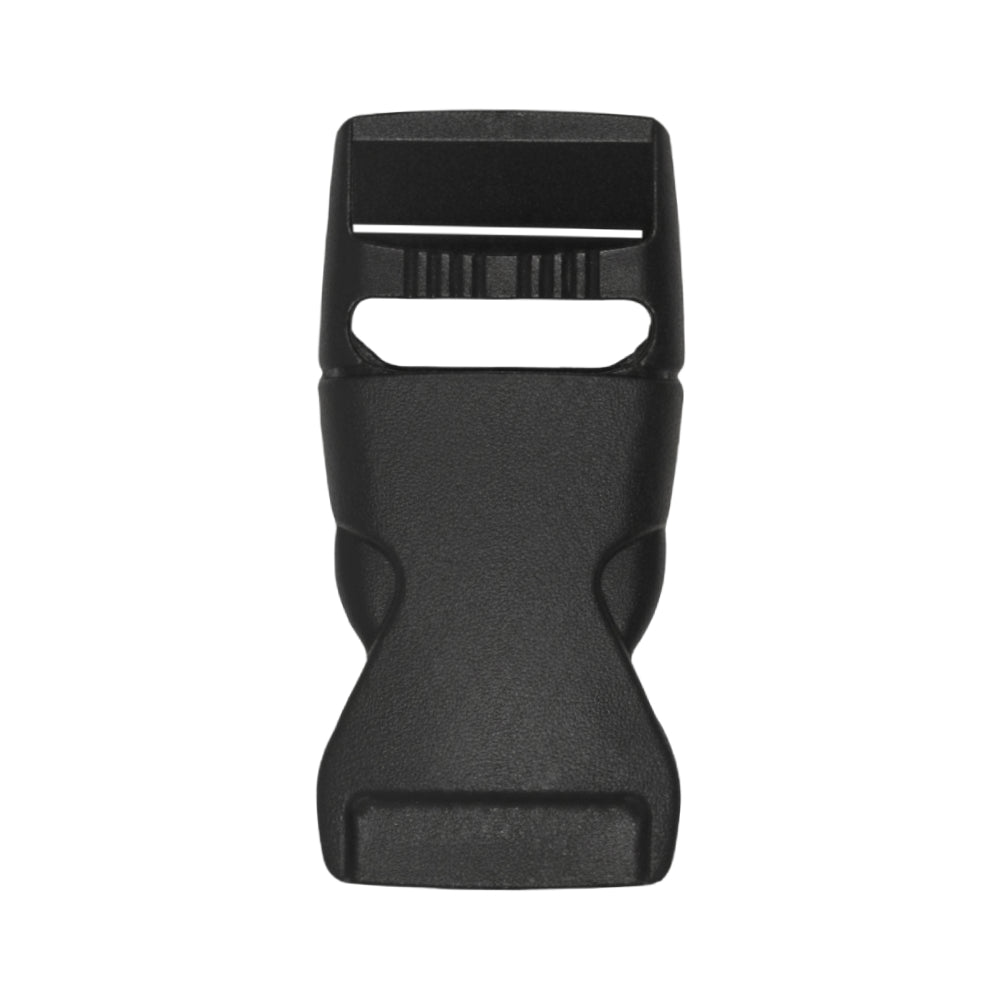 1" Black High-Profile Single Adjustable Side Release Webbing Buckle