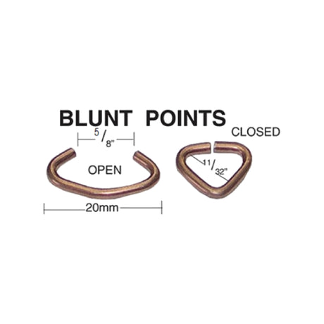 5/16" (#10) Copper-Coated Steel Blunt Point Hog Ring Clamps