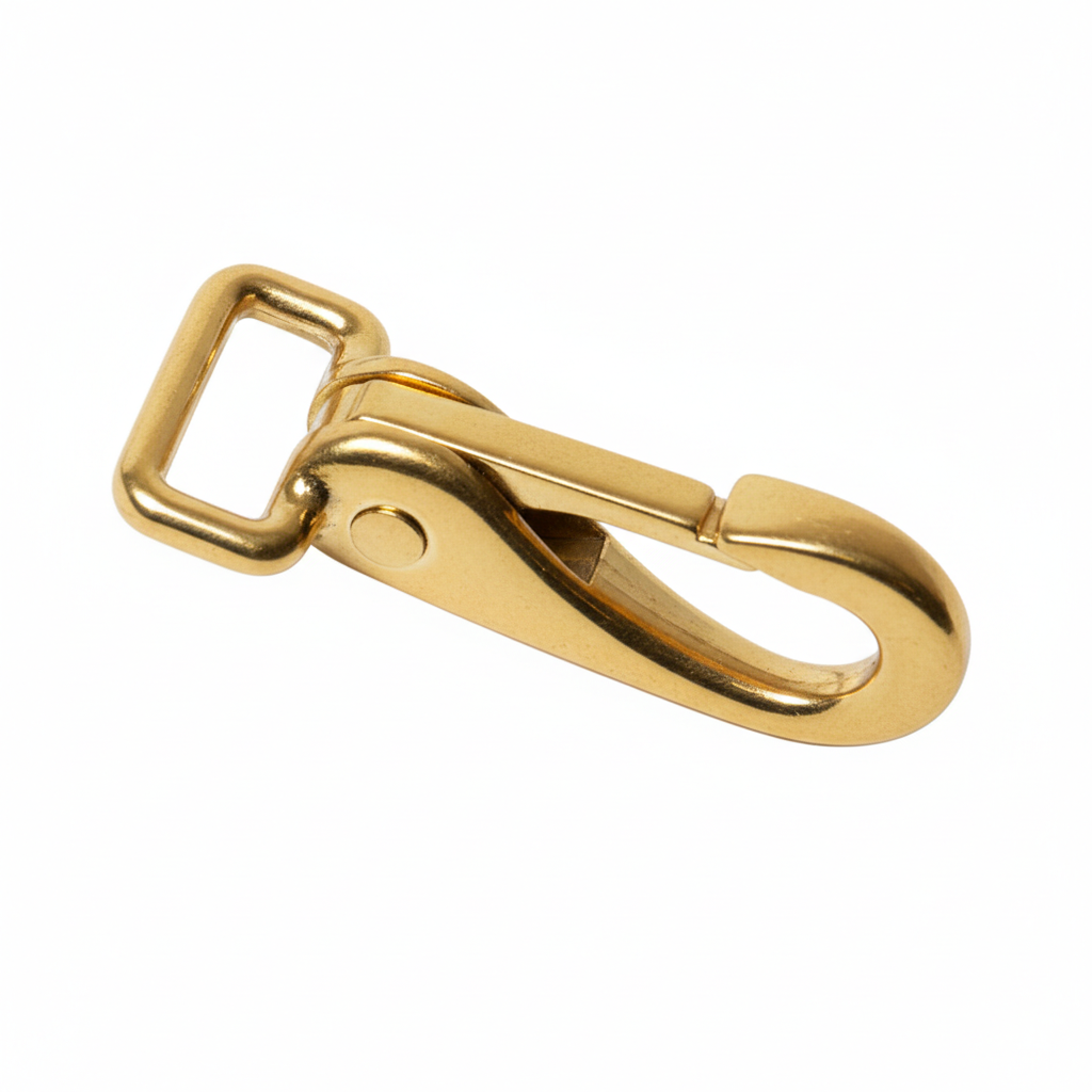 1" Heavy-Duty Brass-Plated Steel Snap Hook