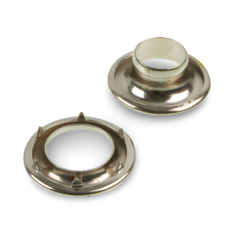 N2-1 13/32" (#1) Nickel-Plated Brass Spur (Rolled Rim) Grommet