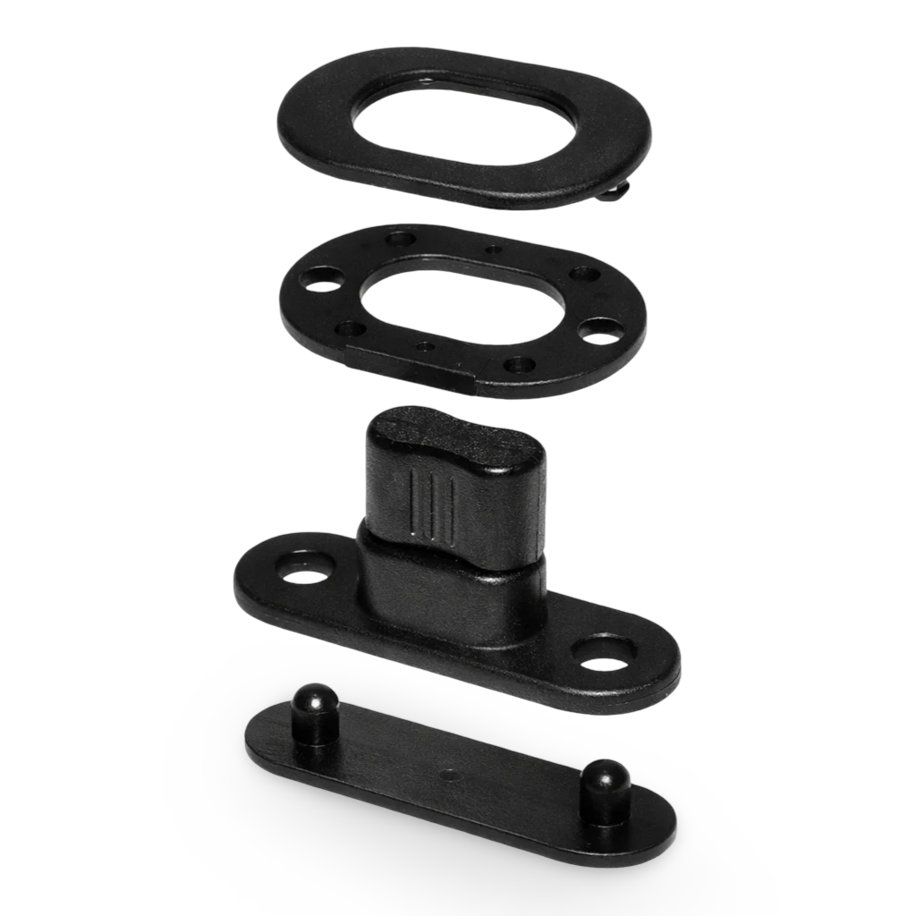 TF 218 Black Nylon Oval Twist-Lock Fastener Set