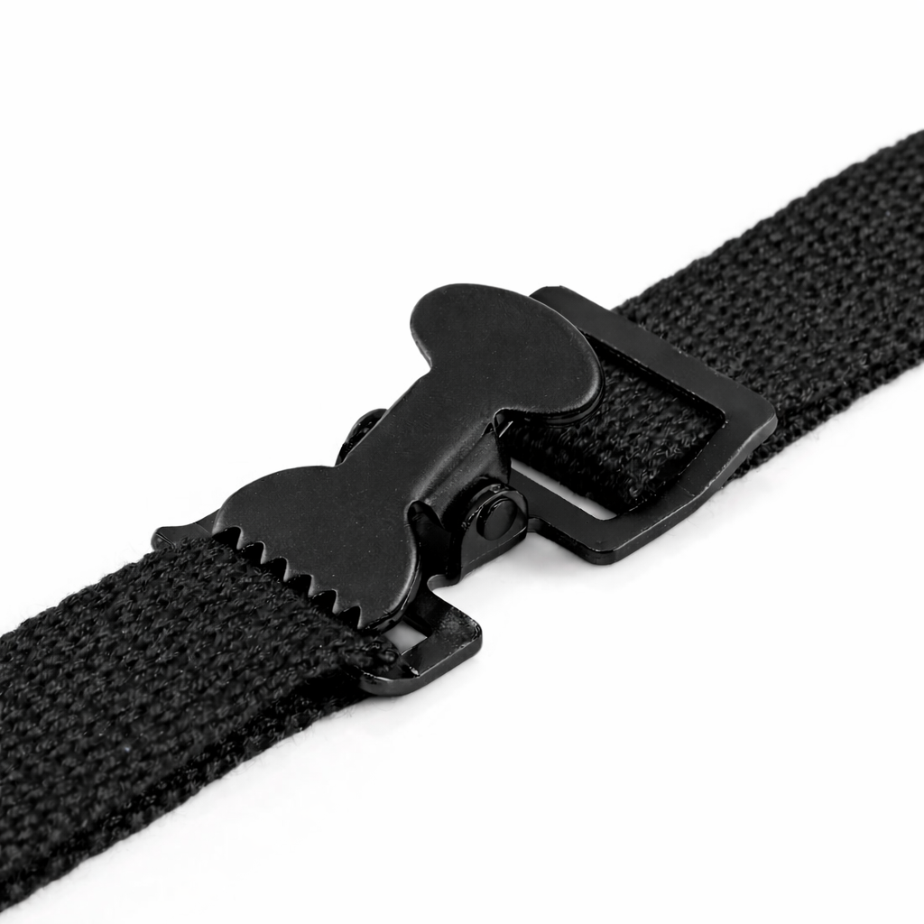 1" Powder-Coated Black Steel Spring Webbing Buckle