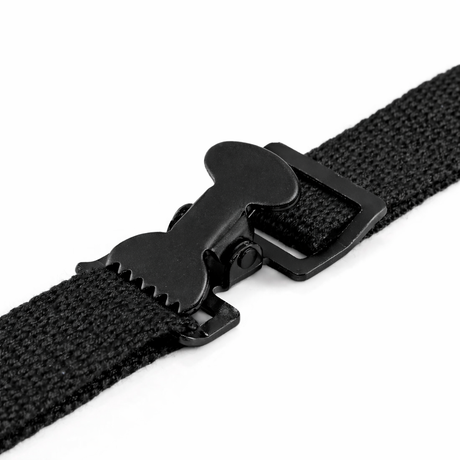 1" Powder-Coated Black Steel Spring Webbing Buckle