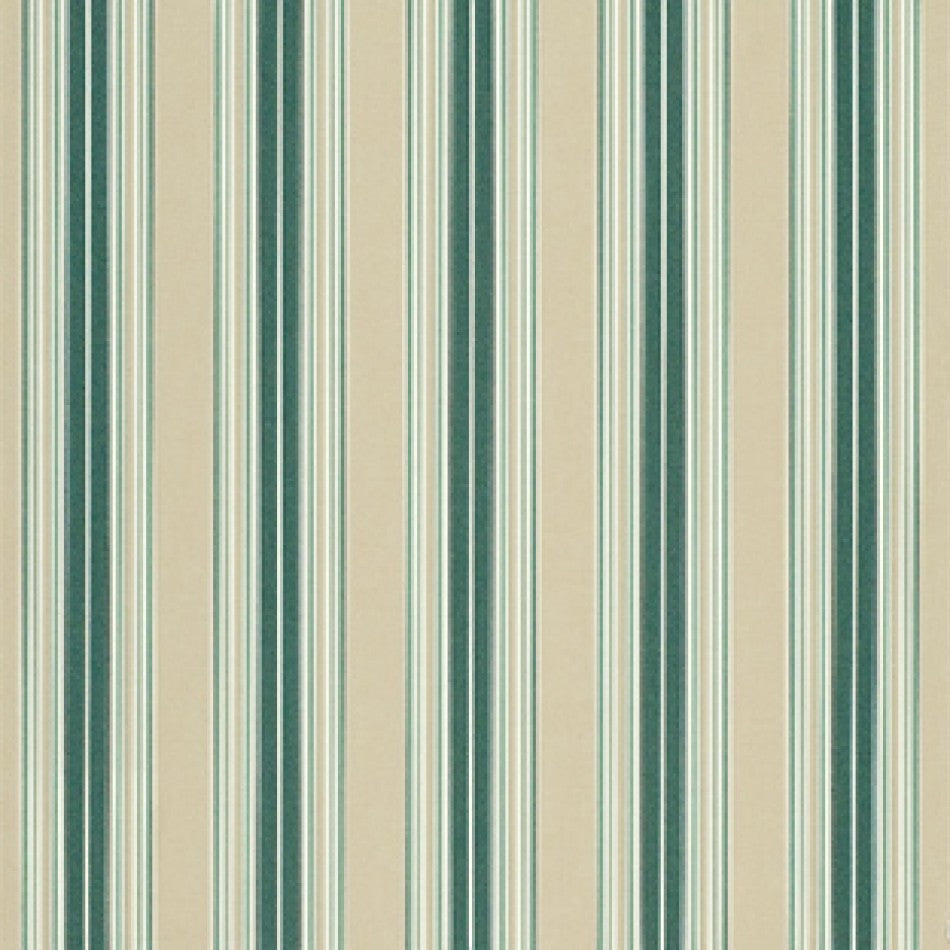 46" Sunbrella® Forest Green/Beige/Natural Fancy Stripe (4932-0000) Awning/Marine Fabric