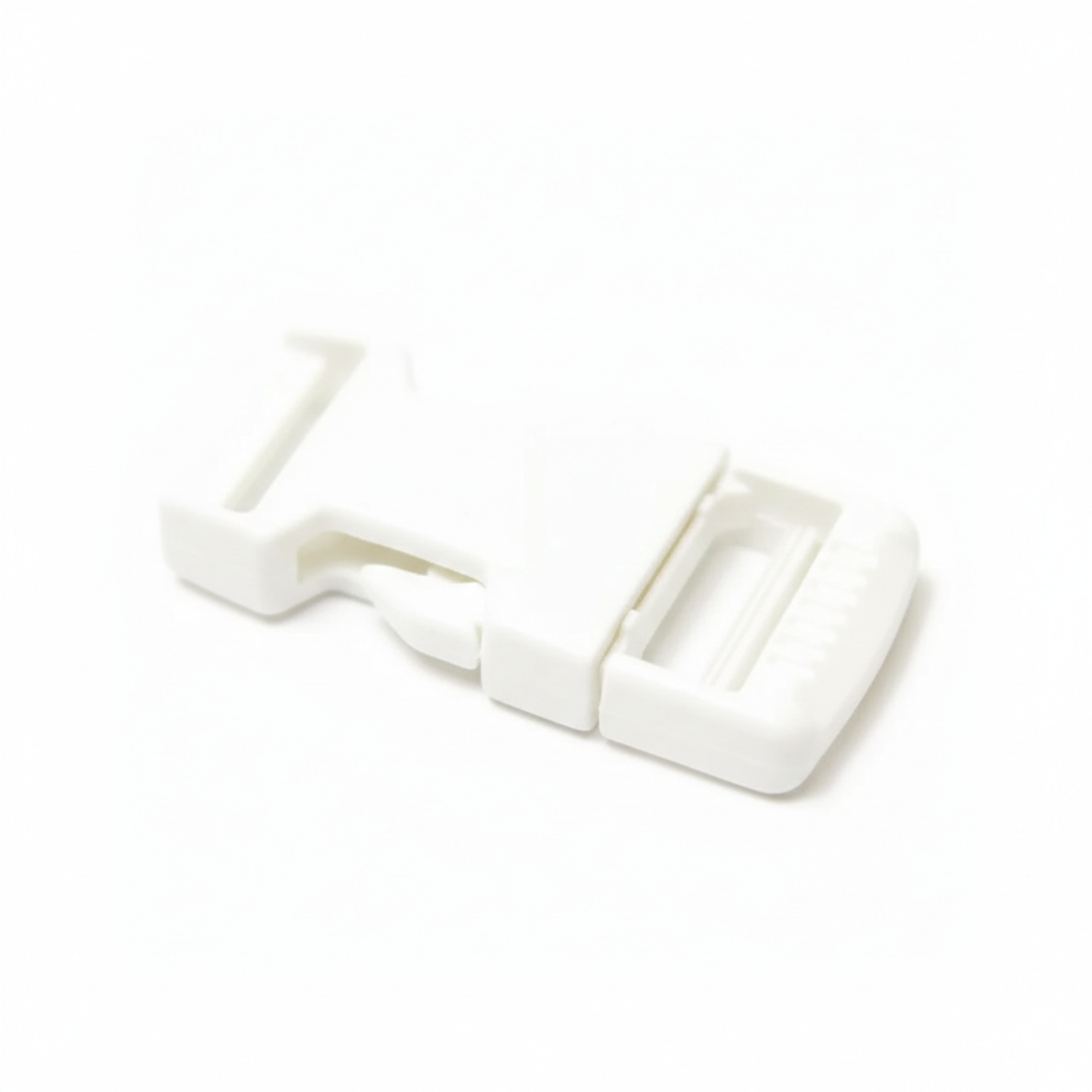 1" White Single Adjustable Side Release Webbing Buckle
