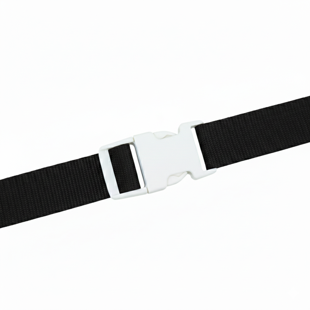 1" White Single Adjustable Side Release Webbing Buckle