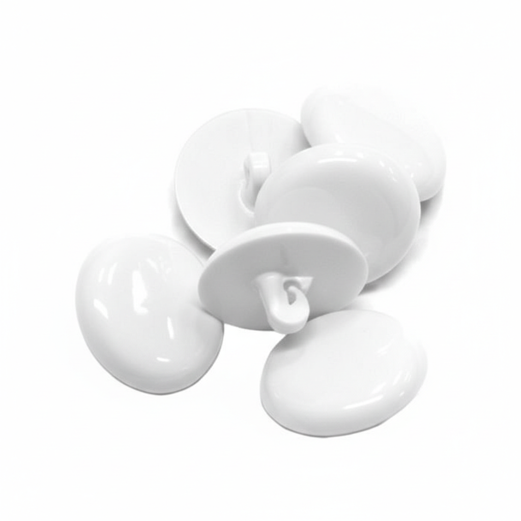 WPLDBW-5 1" (#40) White Plastic Dome Upholstery Button